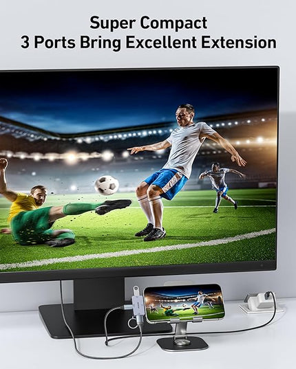 BENFEI USB C to HDMI 4K@60Hz, 10Gbps USB-A, 100W Power Delivery Compatible with iPad Pro, MacBook Pro/Air, iMac, iPhone 16/15 Pro/Pro Max, XPS, Thinkpad and More