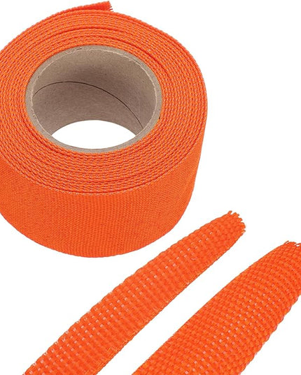 MECCANIXITY Braided Cable Sleeves Heat Shrinkable Fabric Sleeving, 1 9/16" 16ft Orange 2:1 Ratio Heat Shrinkable Cord Protector for Harness Cable, Network Cable Protection, Cable Management