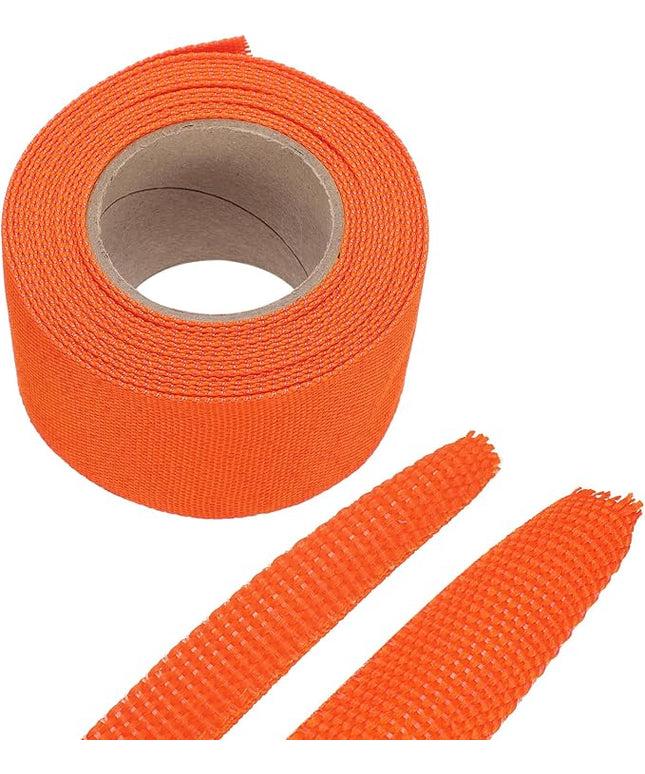 MECCANIXITY Braided Cable Sleeves Heat Shrinkable Fabric Sleeving, 1 9/16" 16ft Orange 2:1 Ratio Heat Shrinkable Cord Protector for Harness Cable, Network Cable Protection, Cable Management