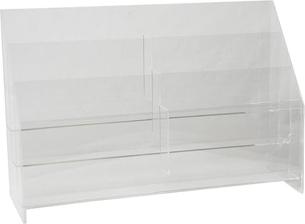 Clear-Ad - Acrylic Magazine Organizer 8.5x11 - Plastic Flyer Holder - Brochure Display Stand - Literature Holders 8.5 x 11 - Pamphlet Rack - MPF-8511-6 (Pack of 1)