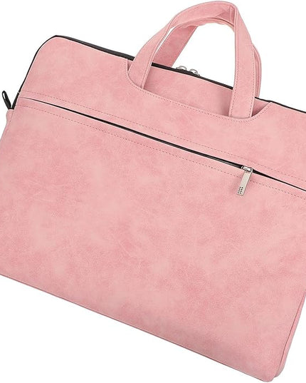 Veemoon Laptop Tote Bag for Women 15.6-Inch Pink Waterproof Laptop Shoulder Bag with Adjustable Strap Portable Tablet Computer Handbag for Work and Travel