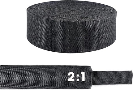 1" - 18 feet Braided Cable Management Sleeve 2 in 1 Heat Shrink Fabric Tube Wrap Organizer Cover Cable/Wire/Harness/Hose Sleeving