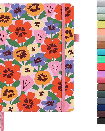 &And Per Se Lined Journal Notebook, 160 Pages, A5 5.7 x 8 inches College Ruled Thick Paper Notebook Journals for Writing, Hardcover Notebooks for Women Men Office School (Elegant Florals)