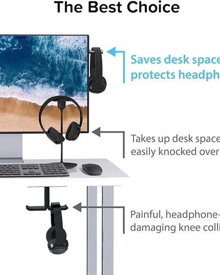 TotalMount Monitor Stand for Headphones and Headsets (Premium-Grade Holder Saves Desk Space and Protects Headphones)