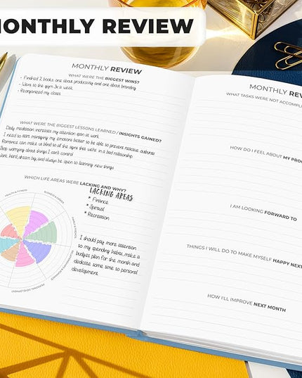 Clever Fox Planner Premium Edition – Undated Luxurious Weekly & Monthly Planner to Increase Productivity and Hit Your Goals – Organizer – Start Anytime, A5, Lasts 1 Year, Light Blue (Weekly)