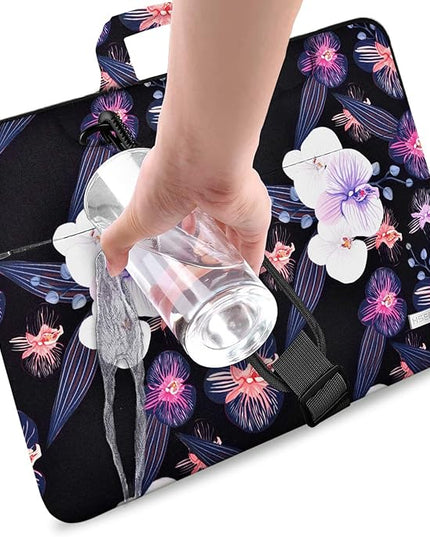 Laptop Shoulder Bag 13 13.3 14 Inch Case Compatible with MacBook Pro 14 2025-2021 M4/M3/M2/M1, Mac Air/pro 13-13.3 Inch and Most Popular 13-14 Notebooks,Spill-Resistant Briefcase, Jellyfish Flower