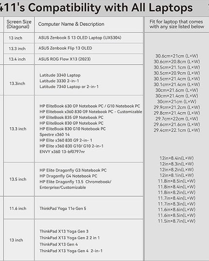 Smatree 13-14 inch Laptop Sleeve for ASUS Zenbook A14 UX3407 Copilot+PC, for Zenbook Flip 13 OLED UX363/S 13 OLED UX5304, for ROG Flow X13 2023, Laptop Case with Accessory Pocket, YKK Zipper (E411)