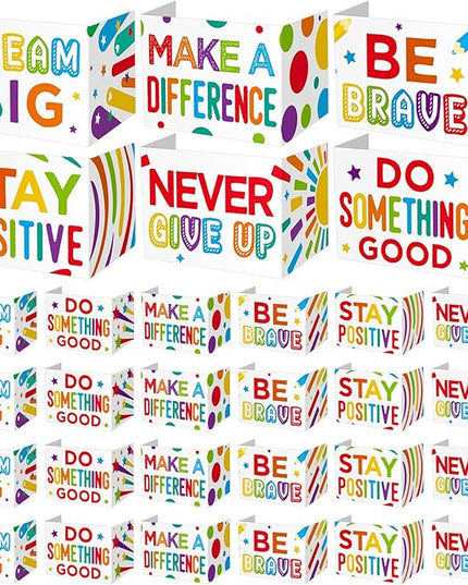 Honoson 24 Pcs Bulk Inspirational Privacy Folders for Students Cardboard Test Privacy Boards Motivational Words Desk Dividers Shield for Classroom School Study Supplies, 6 Styles (Gorgeous)