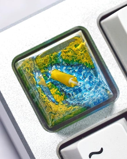 Cute Corgi Dog Artisan Keycap R1 SA Profile Custom Cartoon Replacement Keycaps 1U ESC Handmade Gaming Resin Key Cap Cherry MX Switch Compatible Mechanical Keyboard Lover Gift