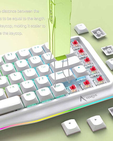 KEMOVE P10 2-in-1 Switch Puller Keycap Puller for Mechanical Keyboard, 304 Stainless Steel Key Switch Keycap Puller, Easily Remove and Replace Gaming Keyboard Switches and keycaps - Green