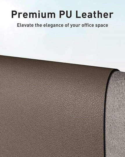 Aothia Leather Desk Pad Protector, Large Mouse Pad, Office Mat, Non-Slip PU Leather Blotter, Laptop Desk Pad, Waterproof Writing Pad for Office and Home (Coffee, 23.6" x 13.7")