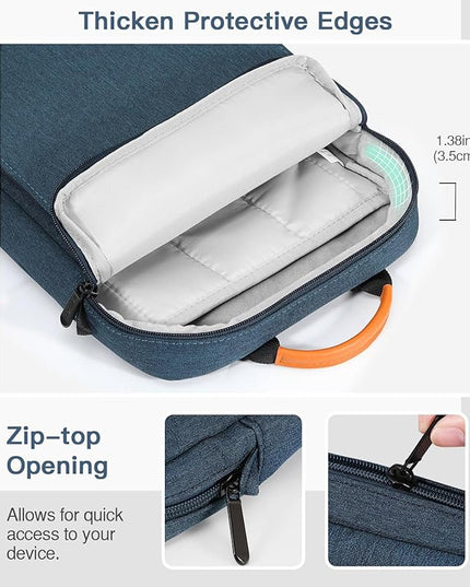 MoKo 12.9 Inch Tablet Sleeve Bag, Fits with 13 Inch New iPad Pro M4 & Air M2 2024,iPad Pro 12.9 M2&M1,Surface Laptop Go 12.4,Galaxy Tab S8+/S9+ 12.4,Handle Carrying Case with Shoulder Strap, Indigo