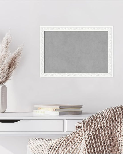 Amanti Art White Framed Magnetic Board 14x20 Small Vision Board for use with Magnets, 100% Metal Sheet to Display Items as Office Decor or for Home Organization in mudroom, Kitchen or Kids Room
