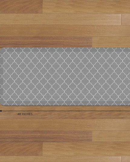 GelPro Anti-Fatigue Designer Comfort Kitchen Floor Mat, 20x48, Trellis Grey Stain Resistant Surface with 3/4” Thick Ergo-Foam Core for Health and Wellness