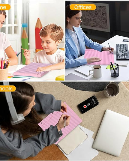 Pink Loose Leaf Paper 200 Sheets Colored Filler Paper 2 Pack 8 * 10.5 College Ruled 3-Hole Punched Paper for 3-Ring Binders Notebook Lined 8" x 10.5"