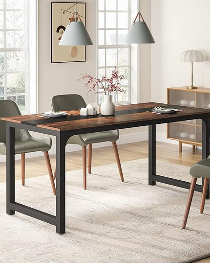 Tribesigns Modern Computer Desk, 70.8 x 31.5 inch Large Office Desk Computer Table Study Writing Desk Workstation for Home Office, Rustic/Black