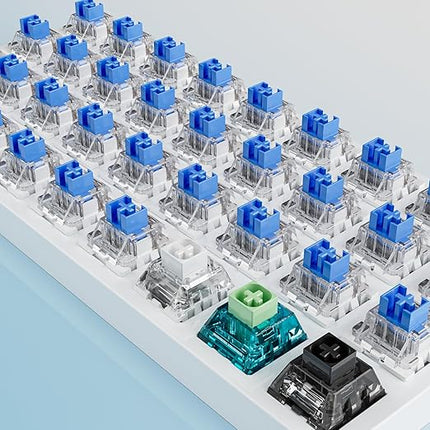 Outemu Blue Switch Replacement Mechanical Keyboard Switches,Clickers for 3D Prints,Dustproof,3 PIN Clicky,Accurate Typing,DIY Keyboard,Gaming Keyboard with 3 Kailh Switches(87+3Pcs)