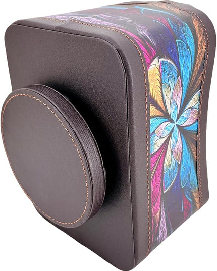 Arniche PU Leather Remote Control Holder,360 Degree Spinning Desk TV Remote Caddy,Desk Organizers and Accessories,for Controller,Media,Mail,Calculator,Mobile Phone,Pen Storage Holder(Pansy)