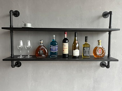 Floating Bookshelf Shelves Industrial Pipe Shelving Pipe Shelves Rustic Wall Shelf 48 Inch Farmhouse Book Shelves for Wall Mounted