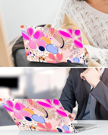 DONGKE for M4 MacBook Air 13.6 Inch Case 2025 2024 2023 2022 Model A3240 A3113 A2681 M3 M2 Chip, Plastic Hard Shell Case Cover with Touch ID for MacBook Air 13 Inch M4 - Floral Artistic