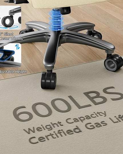 Big and Tall Office Chair with 5D Arms, 600lbs Fabric & PU Leather Heavy Duty Desk Chair, Adjustable Lumbar Support & Height, Tilt Function, High Back Ergonomic Executive Computer Chair