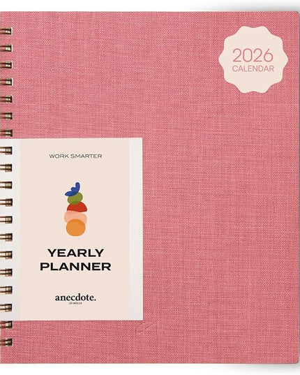 Anecdote Planner 2026 (8.5" x 10") Spiral Yearly Planner - 2026 Planner Weekly and Daily - Features a Library Buckram Cover, Brass and A4 Size Bleed-Resistant Paper - Organize All 52 Weeks. Start Anytime – Blossom