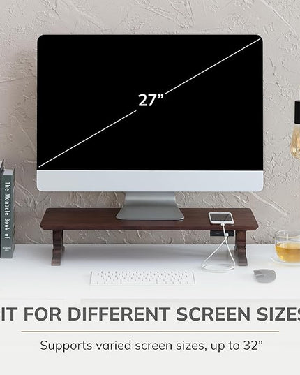 Anji Mountain Monitor Stand - Desktop Organizer & Laptop Riser, Ergonomic Monitor Riser, Space-Saving Monitor Stand for Desk, Durable Construction, Easy Assembly, Ideal for Home & Office