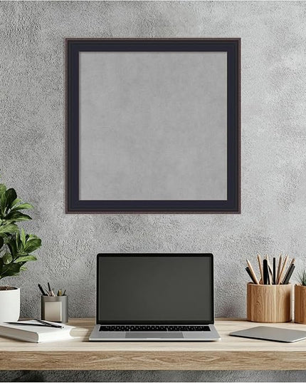Amanti Art Black Framed Magnetic Board 19x19 Small Vision Board for use with Magnets, 100% Metal Sheet to Display Items as Office Decor or for Home Organization in mudroom, Kitchen or Kids Room