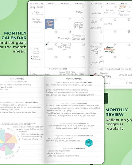 Clever Fox Planner Schedule – Undated Weekly & Monthly Life Planner with Time Slots, Appointment Book & Daily Organizer, A5 (Forest Green)