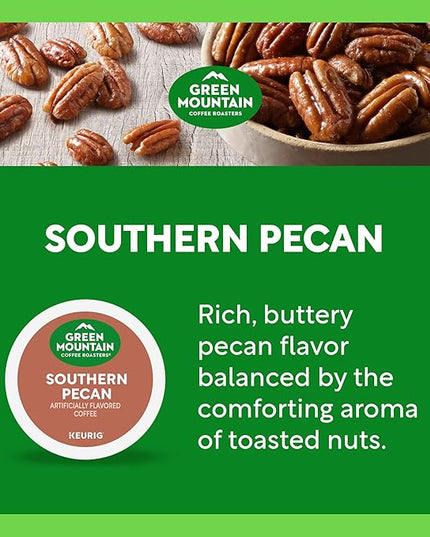 Green Mountain Coffee Roasters Southern Pecan Keurig Single-Serve K-Cup pods, Light Roast Coffee, 60 Count (6 Packs of 10)