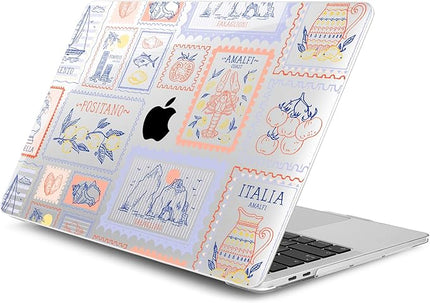 DONGKE Compatible with MacBook Pro 13 inch Case 2024 2023-2020 Release A2338 M2/M1 A2251 A2289 with Retina Display & Touch ID, Plastic Hard Shell & Keyboard Cover & Screen Film - Italy Stamp