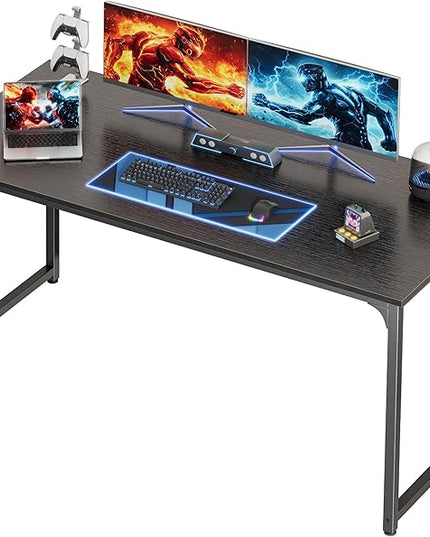 PRAISUN 54 X 24 Inch Computer Desk with Deeper Desktop, Gaming Office Writing Work Desk for Home Office, Study, Bedroom, Work from Home, Metal Frame, Black