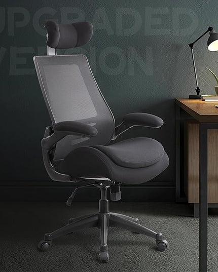BOLISS 400lbs High Back Ergonomic Mesh Computer Office Desk Chair with Super Soft Adjustable Arms Molded Foam Double Seat Cushion Lumbar Support(Black)