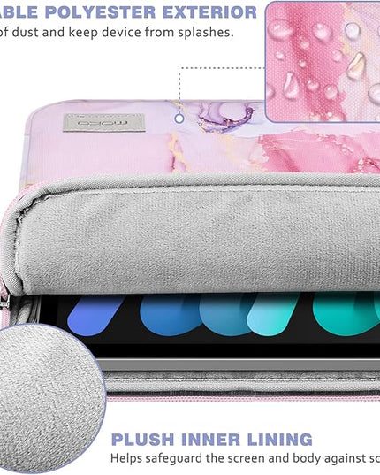 MoKo 9-11 Inch Tablet Sleeve Bag Carrying Case Fits iPad Pro 11 M5/Air M3, iPad A16 2025, i-Pad 10th 10.9, i-Pad 9/8/7th Gen 10.2, iPadAir 5/4th 10.9, Tab S8 11"/Tab A 10.1,Cloudy Pink