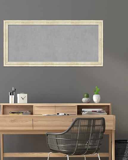 Amanti Art White Framed Magnetic Board 24x52 Oversize Vision Board for use with Magnets, 100% Metal Sheet to Display Items as Office Decor or for Home Organization in mudroom, Kitchen or Kids Room