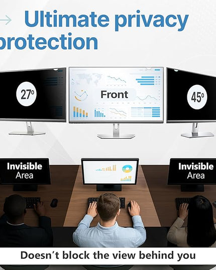 VINTEZ 30 Inch 16:10 Privacy Screen for Computer Monitor and Laptop - Anti Glare Protector Film Blue Light Filter Eye Protection - Computer Screen Privacy Shield, [1 Pack]
