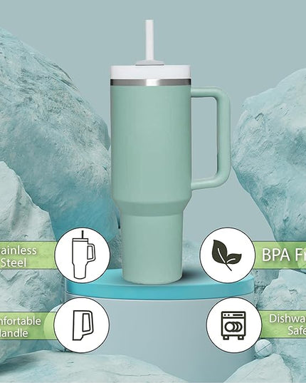 H&F Clicks Insulated Tumbler, Stainless Steel Tumbler with Leakproof Lid for Water, Coffee or Iced Tea. Cup Holder Compatible for Travel, BPA-Free Water Bottle, Vacuum Insulated Tumbler.