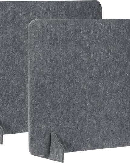 PATIKIL Desk Divider, 2 Set 24 x 24 Inch Acoustic Freestanding Desk Divider Desk Privacy Panel with 4 Pcs Support Feet for Library Office Workstation, Dark Grey