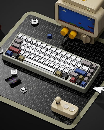 XVX Retro PBT Keycaps, Side Printed Keycap Set Cherry Profile, Dye Sublimation Graffiti Keyboard Keycaps Suitable for 60% 65% 75% 80% 100% MX Switches Mechanical Keyboard
