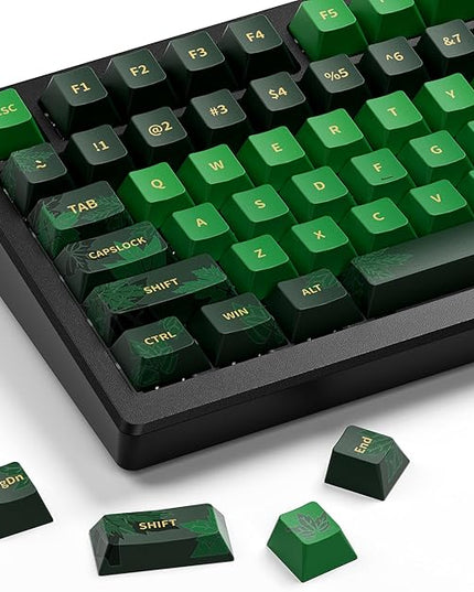 PBT Keycaps,XVX Maple Leaf Theme PBT Dye-Sub Keycaps Set, Cherry Profile Ke ycaps for 65%/75%/100% Mechanical Keyboards (Compatible with Gateron & Cherry MX Switches)