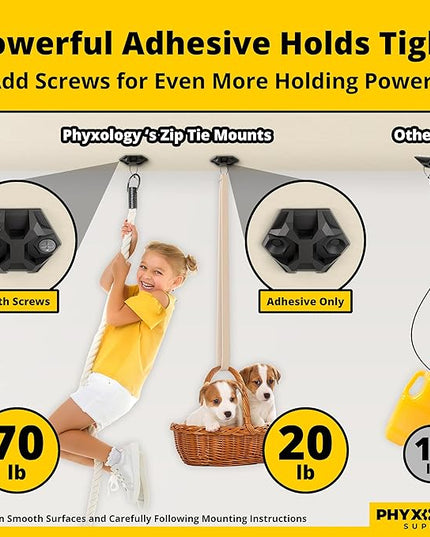 Rugged, Stylish Adhesive XL Zip Tie Mounts 100 Pack. Premium 1.5in Sticky Back Ziptie, Cord, and Cable Management Anchor Clips. Easy Peel and Stick Mounting Bases With Hanging Organizer Box Dispenser