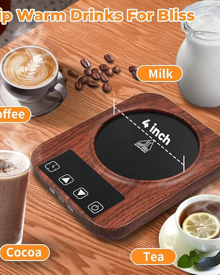Coffee Mug Warmer Set for Desk - Candle Warmer, 9 Temp Coffee Cup Warmer Auto Shut Off, 1-12H Timer Smart Beverage Warmer, Candle Warmer Plate Candle Melter, Heated Coffee Mug, Charging Coaster