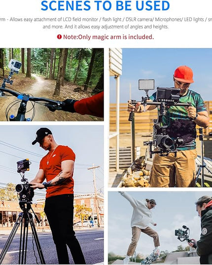 NEEWER 5.9"/15cm Adjustable Friction Magic Arm with 1/4" Screw on Both Ends, Compatible with SmallRig Cage, Flash/LED Light/Microphone/Monitor/SuperClip, Max Load 4.4lb/2kg, ST15