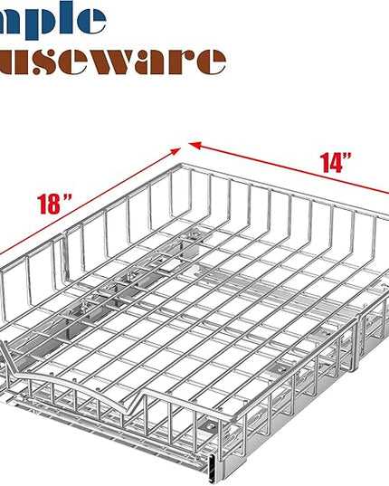 Simple Houseware Under Cabinet Pull Out Sliding Shelf Drawer Organizer, 18" D x 14" W