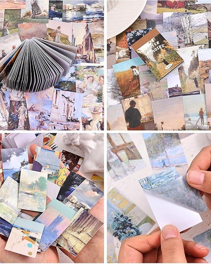 9 Sets 450 Sheets Washi Stickers for Journaling, Art Painting Drawing Themed Stickers Vintage Aesthetic Scrapbook Sticker Set for Bullet Journal Art Diary Card Craft Gifts Planner Notebook