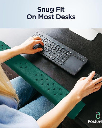 EdgeRest PostureUp L-Shaped Desk Long Wrist Rest Elbow, Forearm & Wrist Comfort Support for Table or Desk Edge, Non-Slip, Memory Foam Padding, Ergonomic Design for Work, Universal Fit, Forest Green