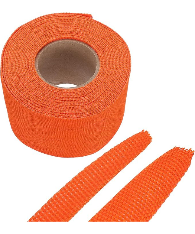 MECCANIXITY Braided Cable Sleeves Heat Shrinkable Fabric Sleeving, 2" 26ft Orange 2:1 Ratio Heat Shrinkable Cord Protector for Harness Cable, Network Cable Protection, Cable Management