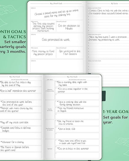Legend Planner Hourly Schedule Edition – Deluxe Weekly & Daily Organizer with Time Slots. Time Management Appointment Book Journal for Work & Personal Life, Undated, A5 Hardcover – Dark Green Debossed