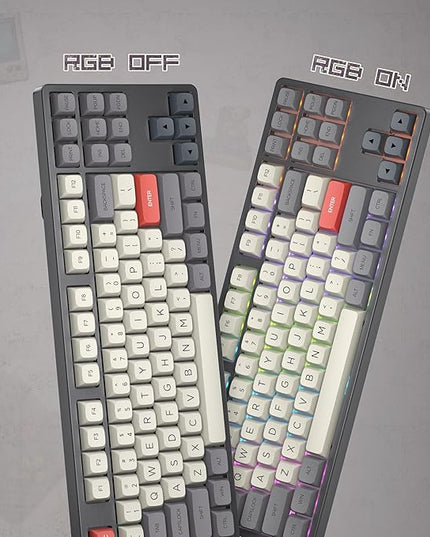 XDA Profile PBT Keycaps, Retro Game Console Custom Keycap Set, XVX Keyboard Keycap 75 Percent with Dye-Sublimation Suitable for Most 65% 80% 100% Gateron Cherry MX Switches Mechanical Keyboard