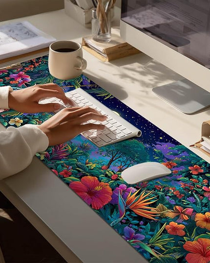XL Mouse Pad Gaming Mousepad 31.5 x 11.8 Inch Tropical Night Garden Artwork Diatomite Large Keyboard Mat Mouse Pad for Home and Office Desk Accessories